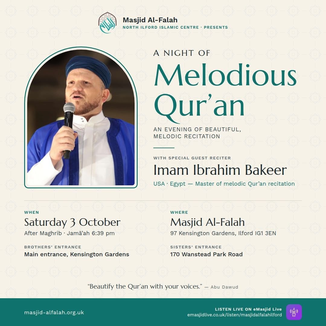 Poster for A Night of Melodious Qur’an